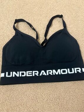 Under Armour Black Seamless Logo Sports Bra